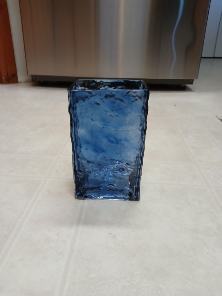 Vintage Blue Glass Vase