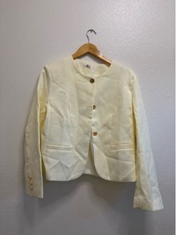 Macy's Light Cream Button-Front Blazer