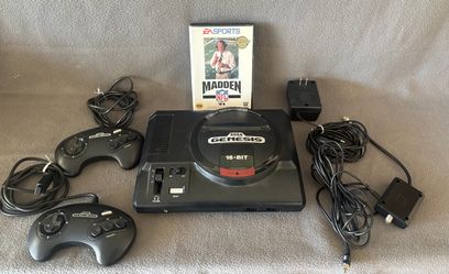 Sega Genesis 16bit Console(1601) with 2 Controllers,av cable,power Chord and 1 game