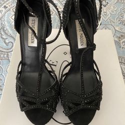 Steve Madden Black Crystal Heels Size 7.5