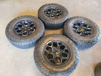 18 Chevy Silverado ZR2 AEV Bison Factory OEM Black Wheels with LT 275/70/18 GOODYEAR WRANGLER SALE