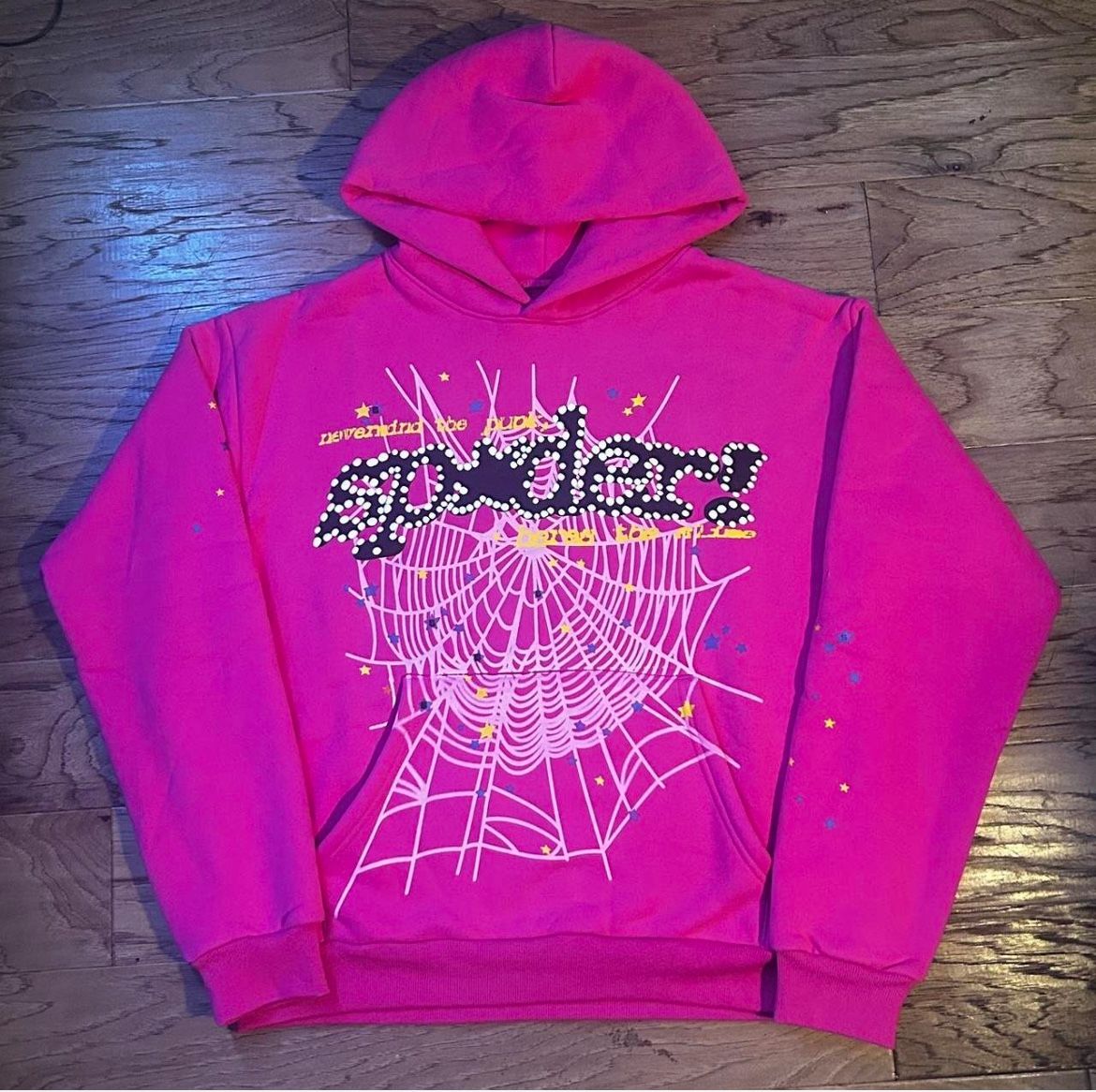 Pink Sp5der Hoodie Small Brand New