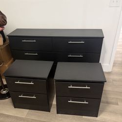 Dresser And 2 Nightstands - Cómoda Y 2 Mesitas De Noche 