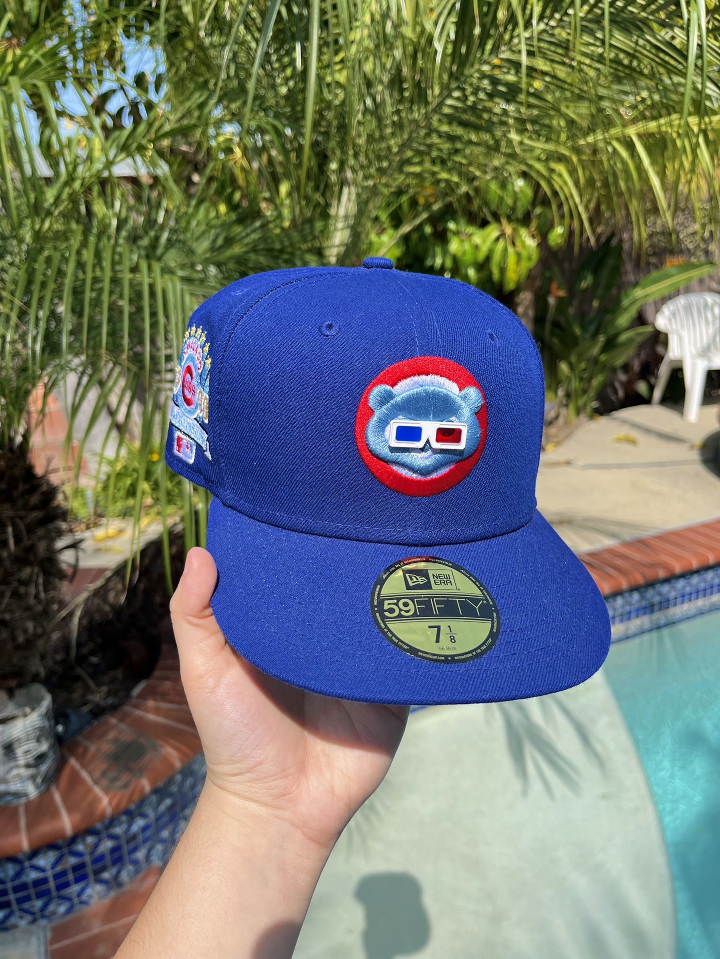 Exclusive SOLD OUT Chicago Cubs 59fifty New Era Fitted Blue Hat with Baby Blue UV Hat Club side patch   •SOLD OUT EXCLUSIVE LIMITED RELEASE  •