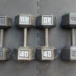 SET OF DUMBBELLS : (PAIRS OF)  35s = $90 /  40s = $100 /   45s = $110)   **** Will  Sell  Separately