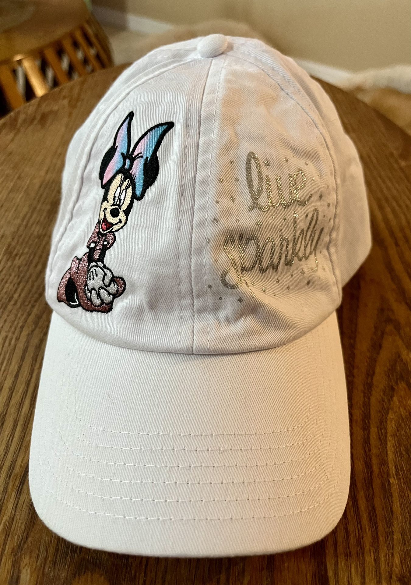 Disney Parks Minnie Mouse LIVE SPARKLY Glittery Baseball Cap Hat - YOUTH
