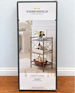 Threshold 3-Shelf Towel Tower Satin Nickel