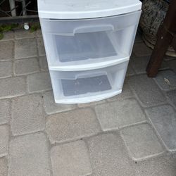 Two drawer storage plastic container
