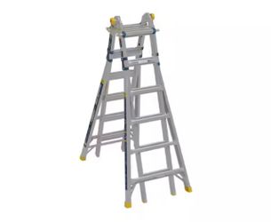 5 in 1 Multi Position Pro 26 ft. Reach Aluminum Adjustable Multi Position Ladder, 375 lb. Load Capacity