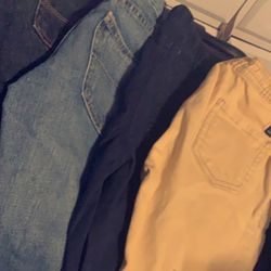 4 Pairs Of Boys Pants 7/8 Cat N Jack/phat  Pharm Etc