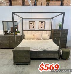 New Queen Size Canopy Bed Frame  // January Sale !