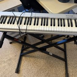 M Audio Keystation 61es and Pro Line Double Braced  Keyboard Stand 