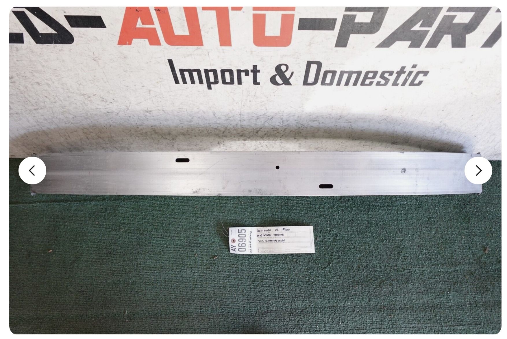 2024 - 2025 TOYOTA TACOMA FRONT BUMPER REINFORCEMENT REBAR OEM AY06905