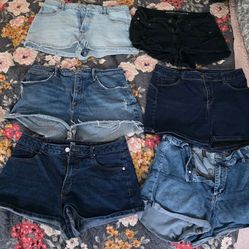6 pairs of jeans shorts sz 12