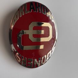 Oklahoma Sooners NCAA Belt Buckle Red Silver College Logo