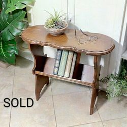 Wood Table / Bookshelf 21"H x 24"W x 10"D , CASH ONLY, PICKUP ONLY - accent table, end table, side table, plant stand, sofa table