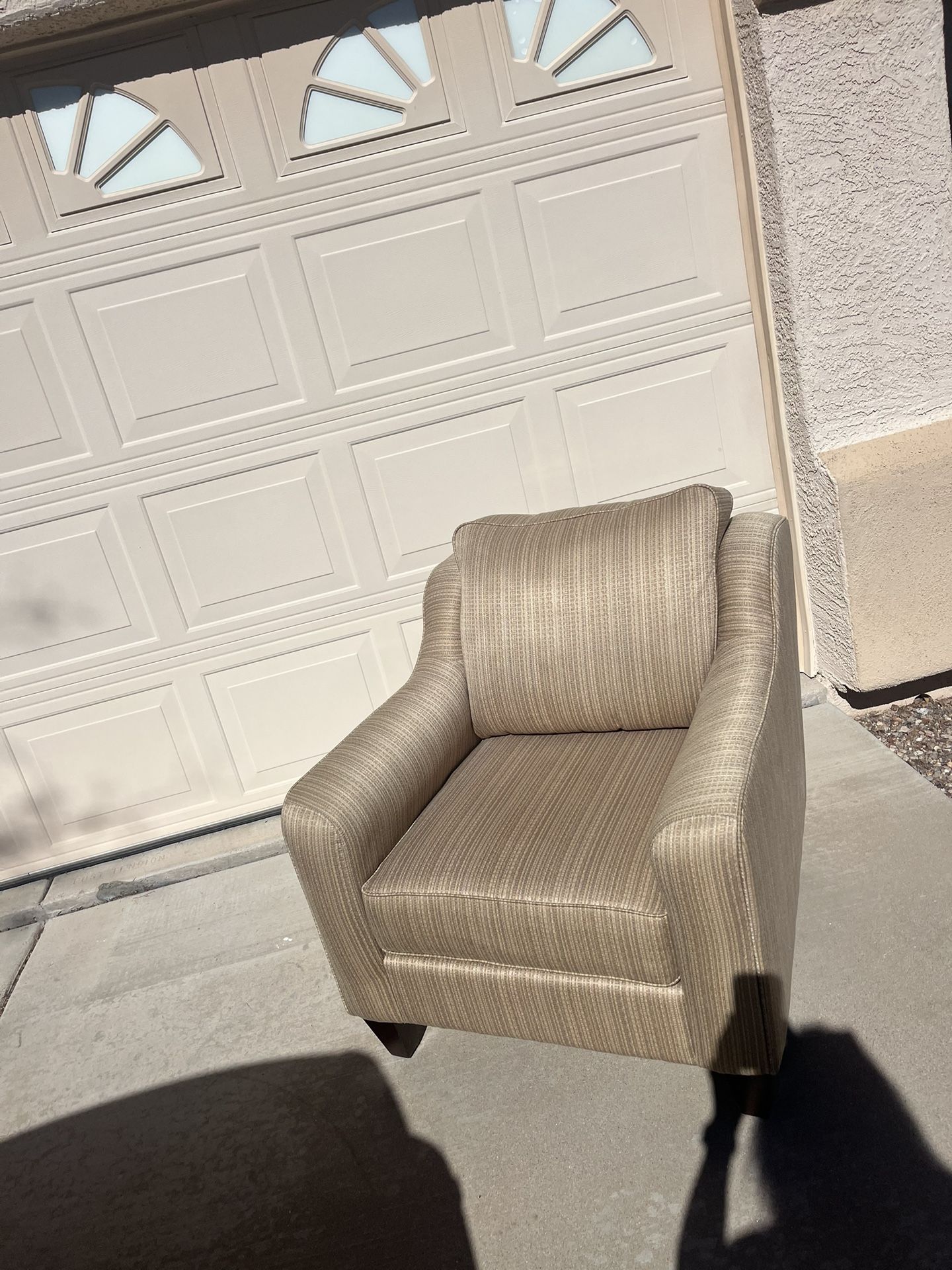 Lazboy striped accent chair neutral colors