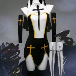 Fantasy Costume 6pcs Women's Halloween Nun Costume Set