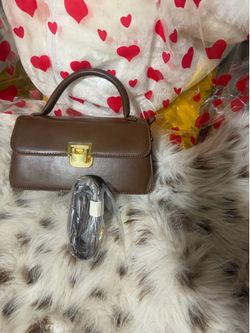 Classy Brown Mini Top-Handle Leather Crossbody Bag