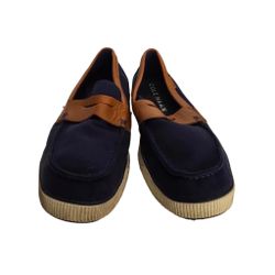Cole Haan Men’s Slip-On Sneakers Navy Blue & Brown – Size 13M – Pre-Owned
