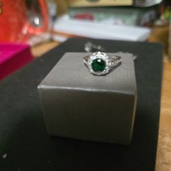 925 Sterling Silver Emerald Ring I Have Sizes 7, 8 And 9