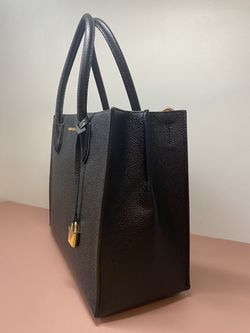 large pebbled leather accordion tote