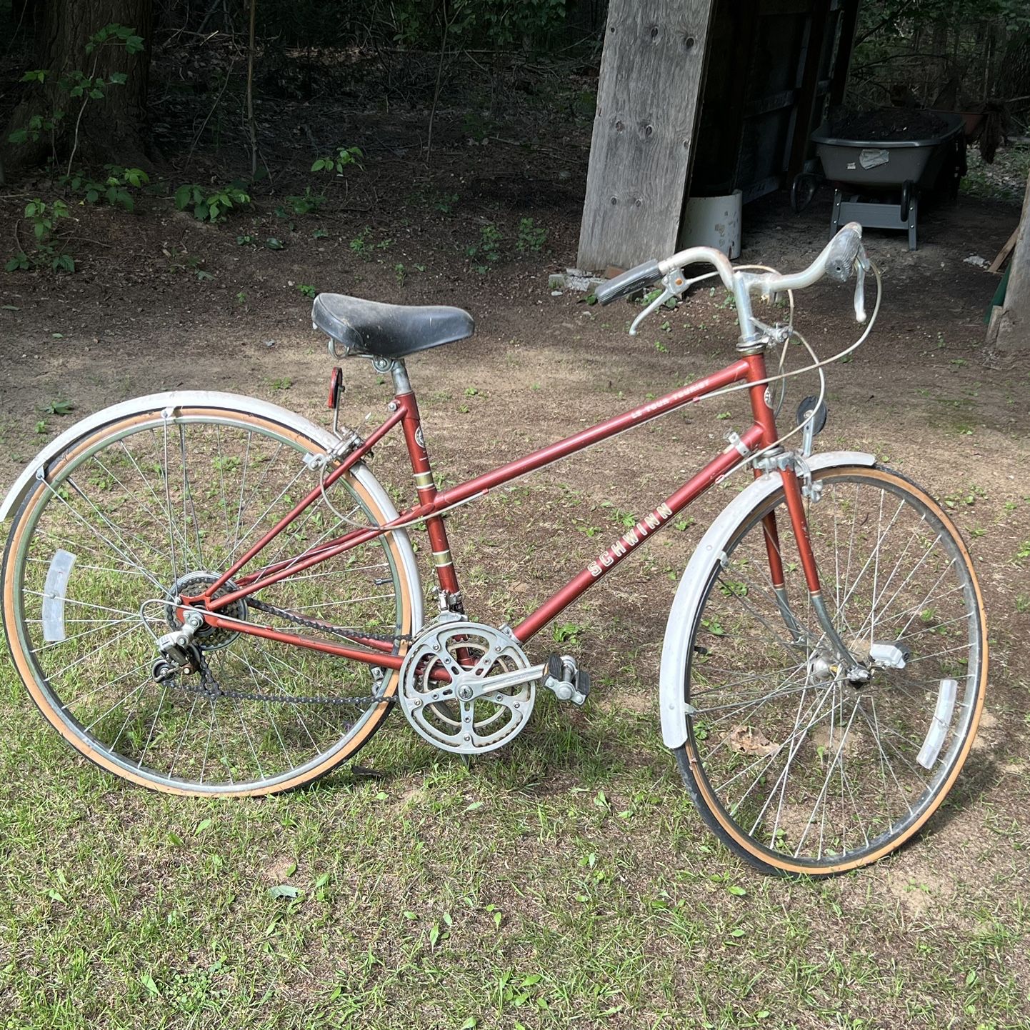 schwinn traveler bicycle 1988 Vintage Road Bike, Step-Through, 19in/49cm, Teal Cycle & Coffee Cruiser Bike Schwinn Traveler Women's