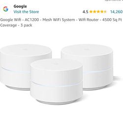 Google Wifi - AC1200 - Mesh WiFi System - Wifi Router - 4500 Sq Ft Coverage - 3 pack