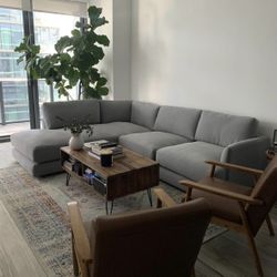 West Elm Gray Haven 2 Piece Sectional Sofa Couch - 🚚 WE DELIVER & FINANCE 💸
