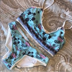 NEW - Blue Paisley Bikini - Small