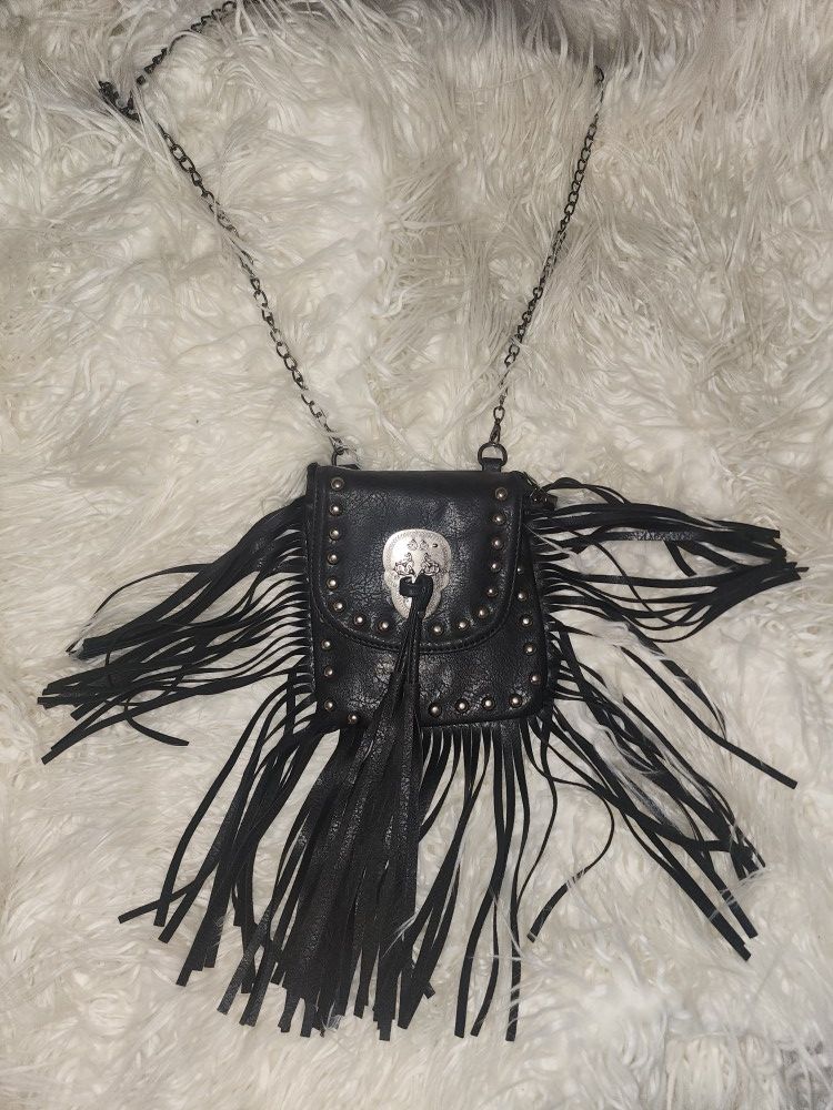 Fringe black Crossbody Purse