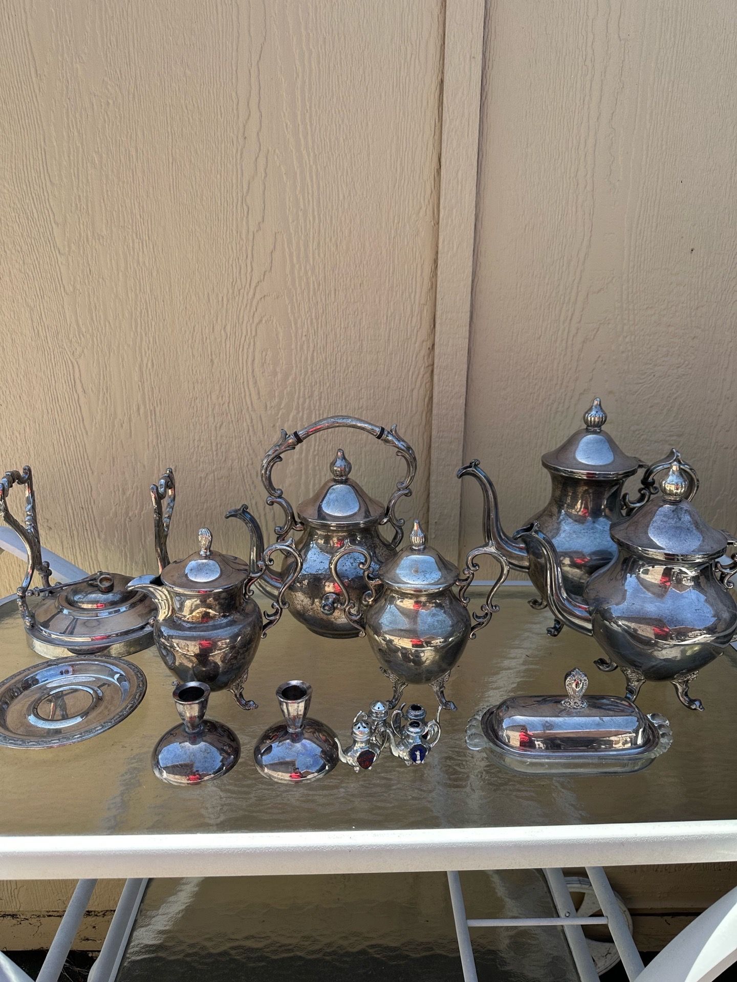 VINTAGE TEA POT “SILVER ON COPPER” -