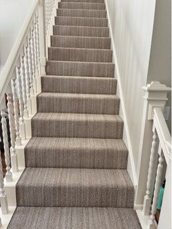 Beige/Brown Patterned Residential Carpet good for Stairs 8’ 6” by 16’