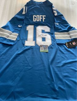 Jared Goff Signed Autographed Detroit Lions NFL Nike Blue Jersey With COA