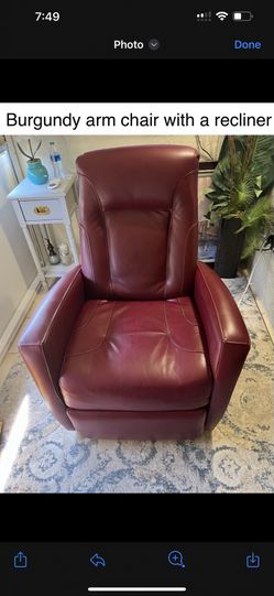 Burgundy recliner Leather Arm Chair