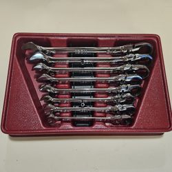 ICON Professional Flex-Head SAE Ratcheting Combination Wrench 8-Piece NEW