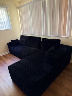Black Boneless Cloud Sectional Sofa $300 - OBO