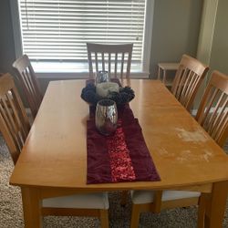 Oak Dining Room Table With Six Chairs