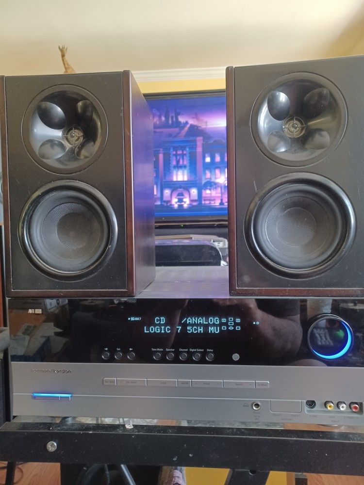 HARMAN KARDON AVR-147 5.1 CHANNEL RECEIVER/KLIPSCH WB14 SPEAKERS/SONY PHONO/KENWOOD DOUBLE CASSETTE PLAYER/ONKYO 6 DISCS CD PLAYER $600 FINAL PRICE