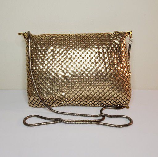 Vintage Women's Gold Mesh Purse Handbag 