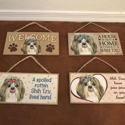 Shih Tzu Wall Hanging Sign Decor