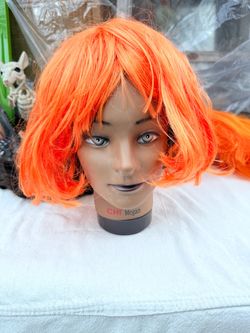Bright Orange Bob Costume Wig