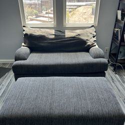 Dark Grey Sofa and Love seat with a Ottoman 