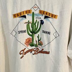 Tommy Bahama MLB® 2017 Cactus League Camp Shirt 100% Silk (Decorations Are Rayon) Mens Size 3XL Button up Short Sleeve