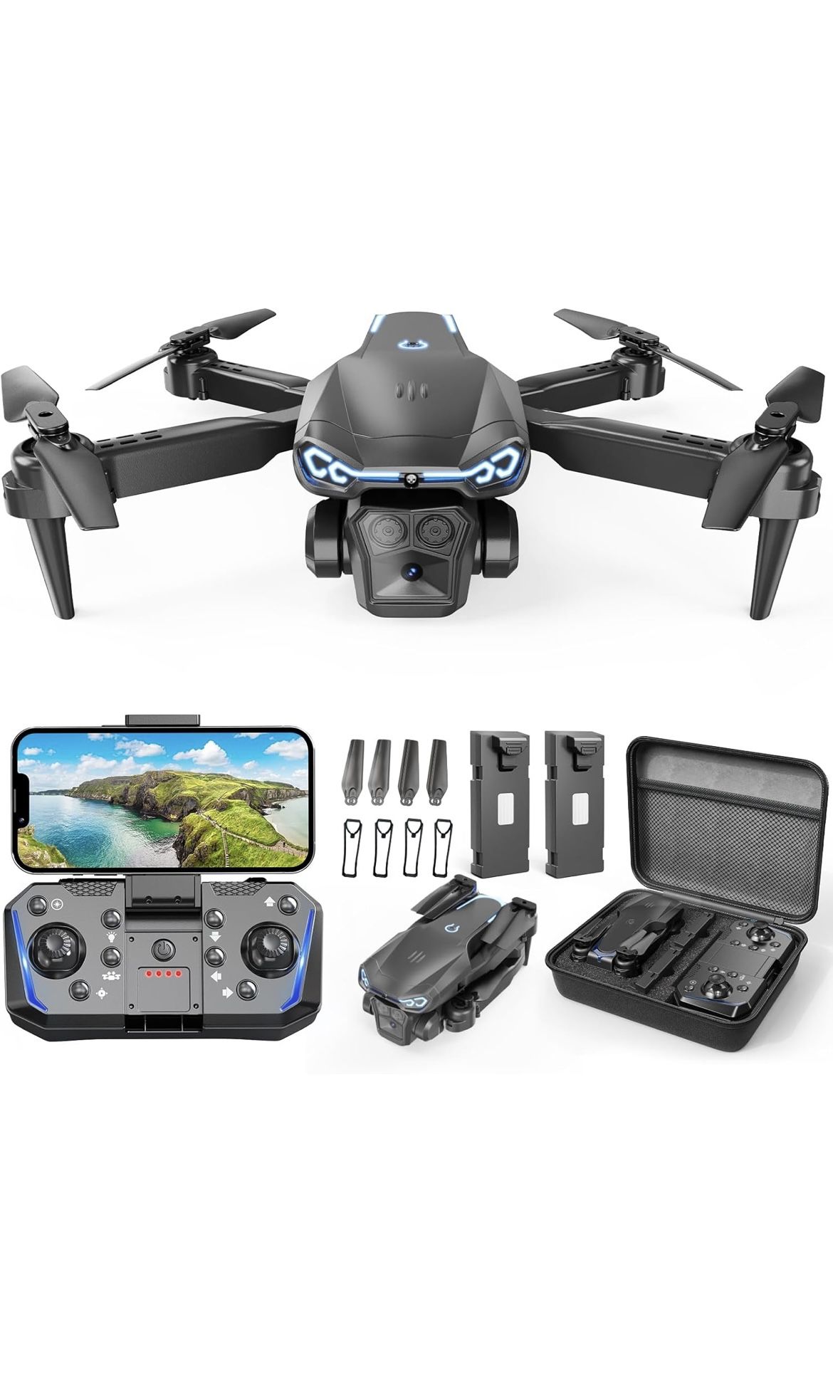 Brand new and sealed Drone with Camera 1080P HD, FPV Foldable Drone for Adults Kids, One-Key Take Off/Landing, 3D Flips, Altitude Hold, Speed Adjustme