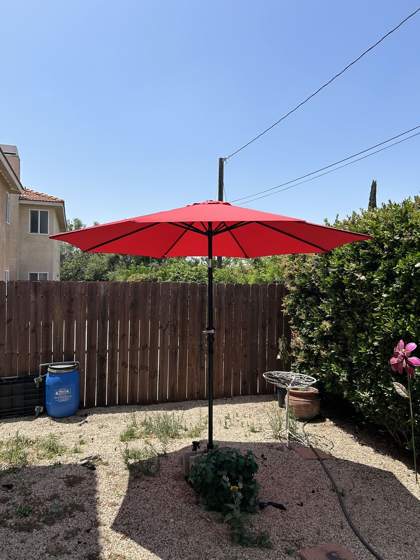 9” FT Market Umbrella Patio Color: Red Base Not Included