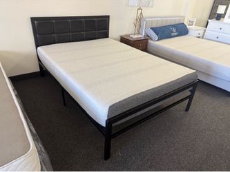 Full bed frame and mattress