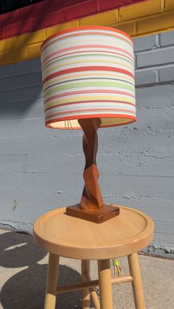 Vintage Wood Twist Table Lamp