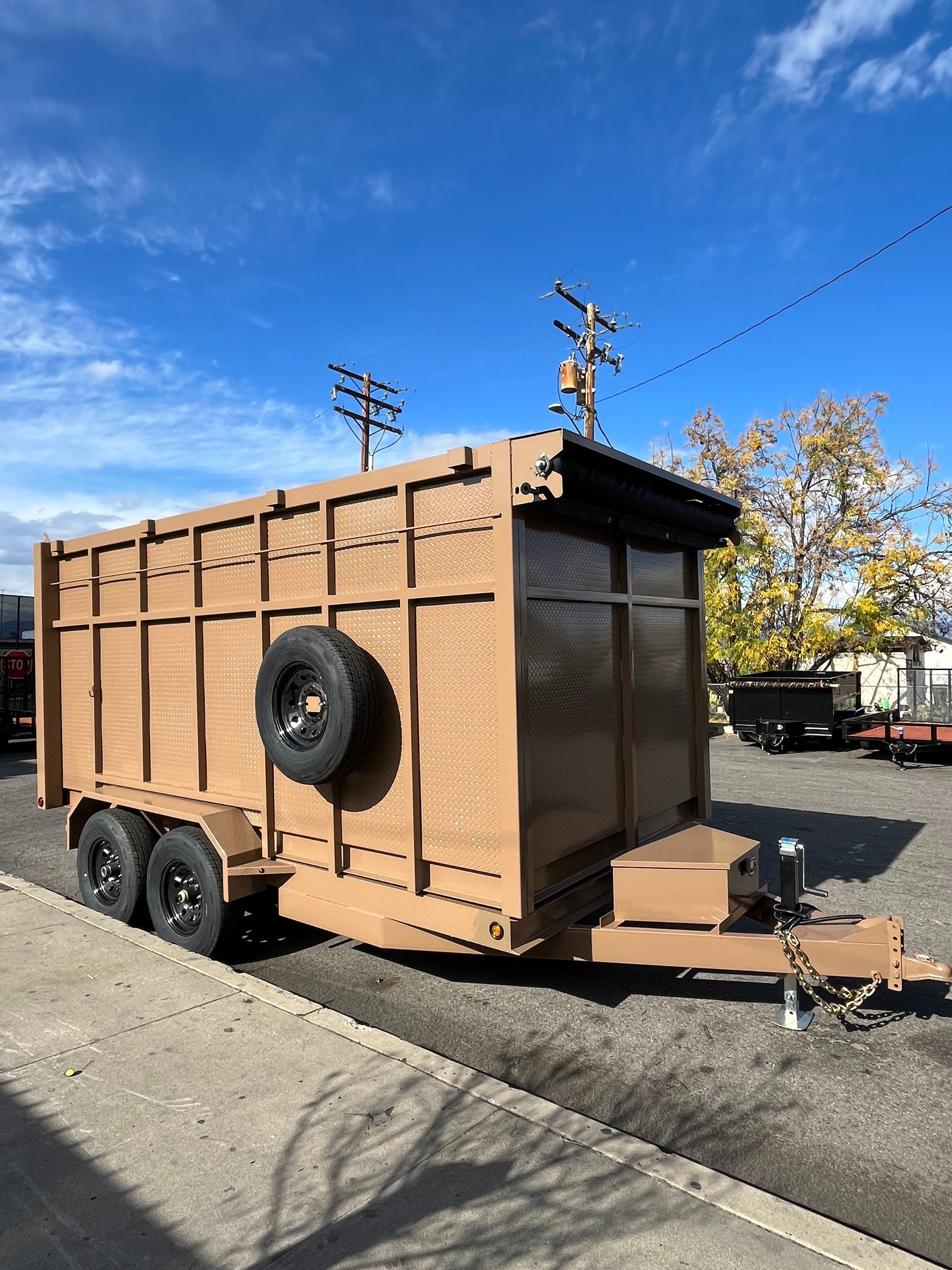 2026 Sky Trailers Dump Trailer / Hydraulic Dump 8.5X14X6 Heavy Duty Brown