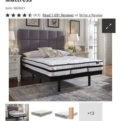 Full Size Mattress, Topper, And Bed Frame 